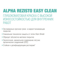Сиккенс Краска интерьерная Alpha Rezisto Easy Clean (2% блеска) база N00 10л. Глубоко матовая. Акриловая
